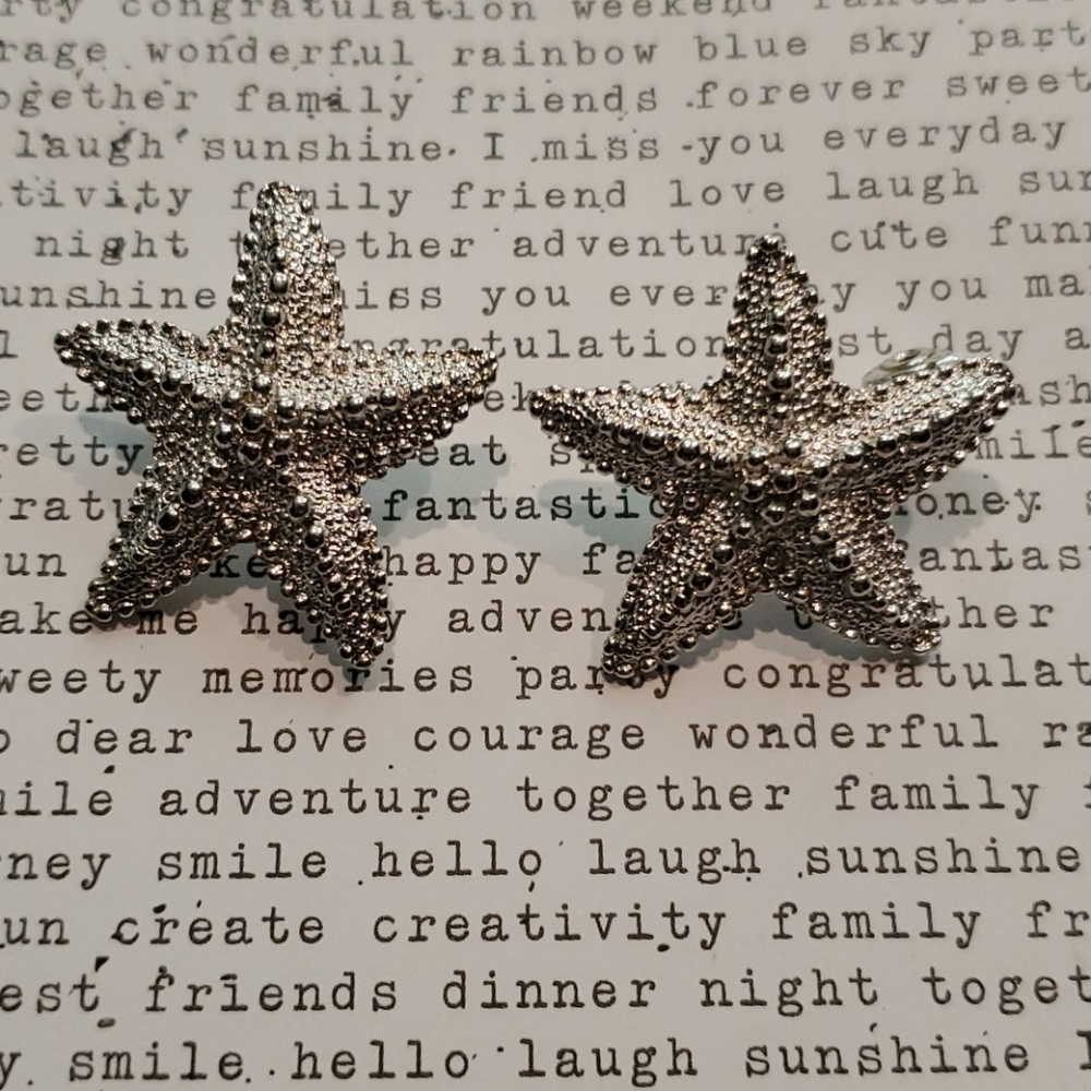 Vintage Silver Clip On Star Fish